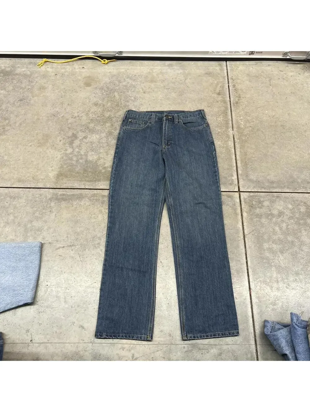 vintage carhartt faded blue relaxed baggy fit jeans size 36 x 32